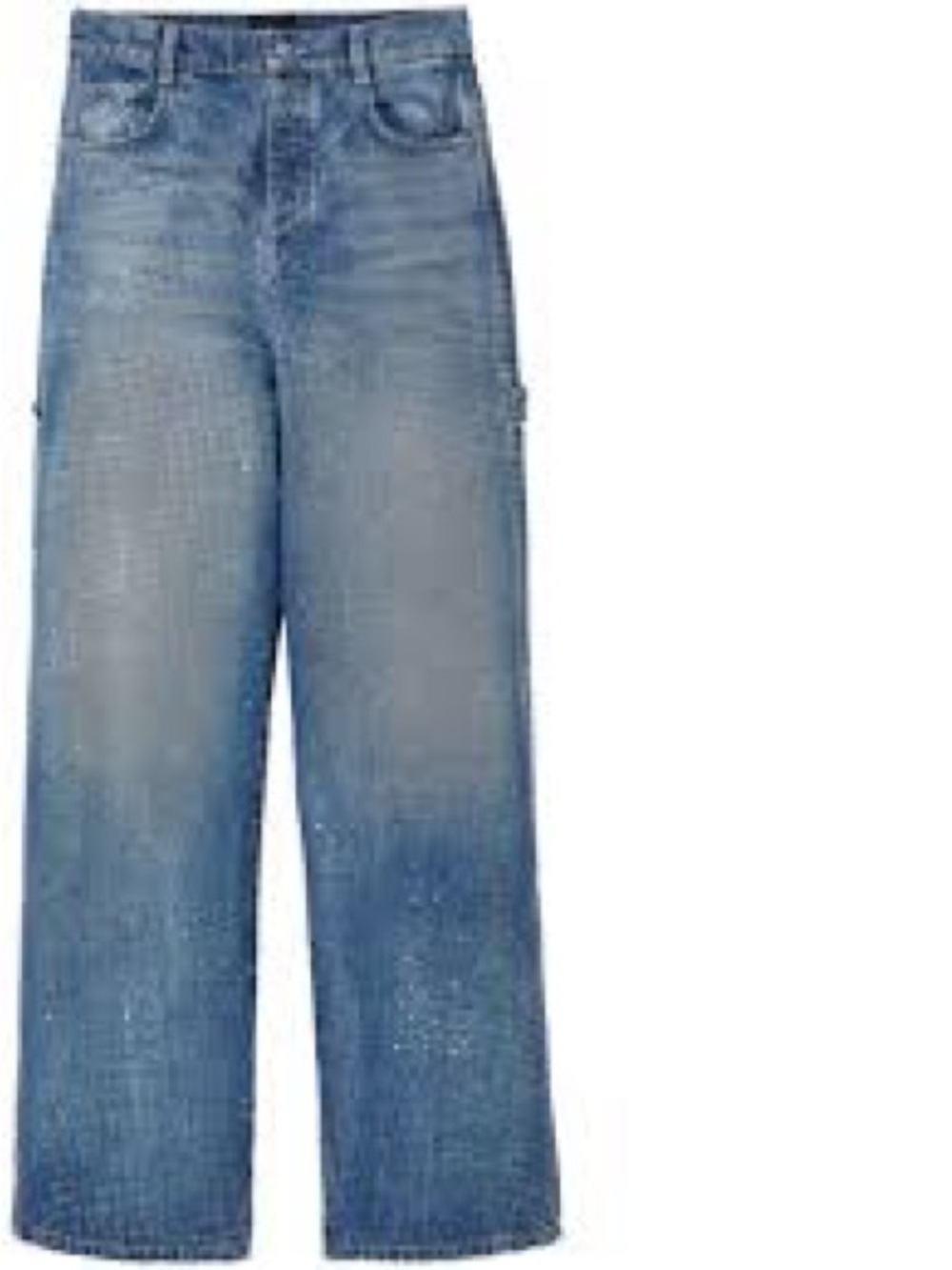 Marc Jacobs Vintage Wash Straight-Leg Jeans in Denim Blue with Crystals